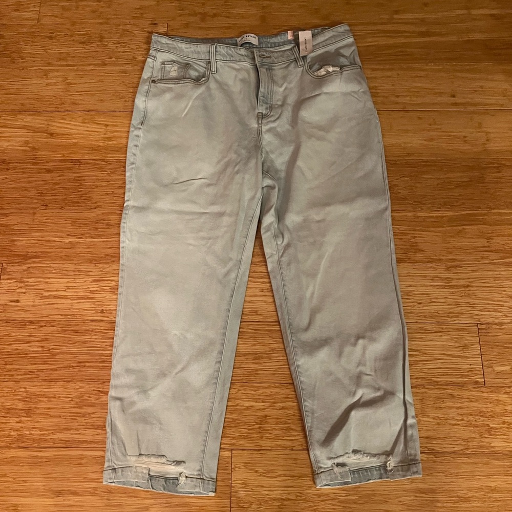 Lane Bryant Light Wash Distressed Wide Leg Jeans